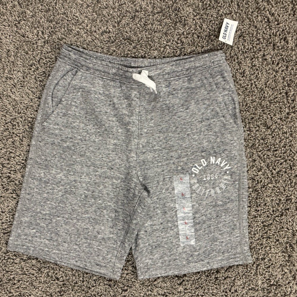 NWT Boys Old Navy Heather Gray Athletic Shorts, size large 10-12